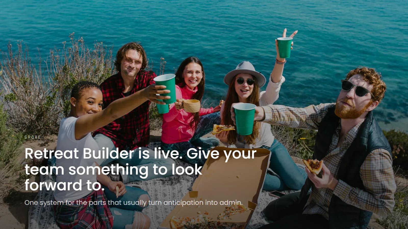 Grove homepage hero produced from the locked Brand Schema